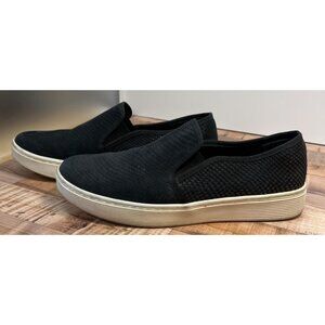 Söfft Black Slip-On Sneakers With Textured Upper & White Sole